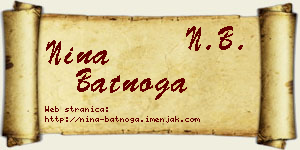 Nina Batnoga vizit kartica